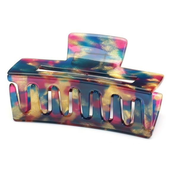 QinGoo Medium Rectangle Hair Claw Clip for Women Non-Slip Strong Hold Thick Hair Accessory 1 Count, 3 Inch, Purple