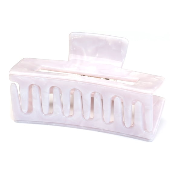 QinGoo Medium Rectangle Hair Claw Clip for Women Non-Slip Strong Hold Thick Hair Accessory 1 Count, 3 Inch, White