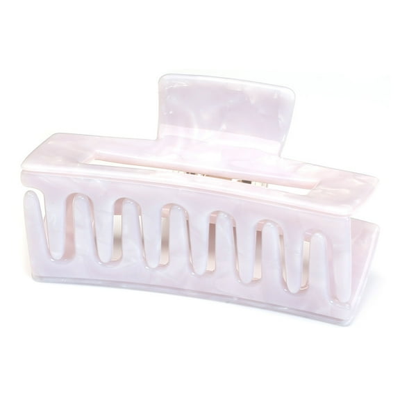 QinGoo Medium Rectangle Hair Claw Clip for Women Non-Slip Strong Hold Thick Hair Accessory 1 Count, 3 Inch, White