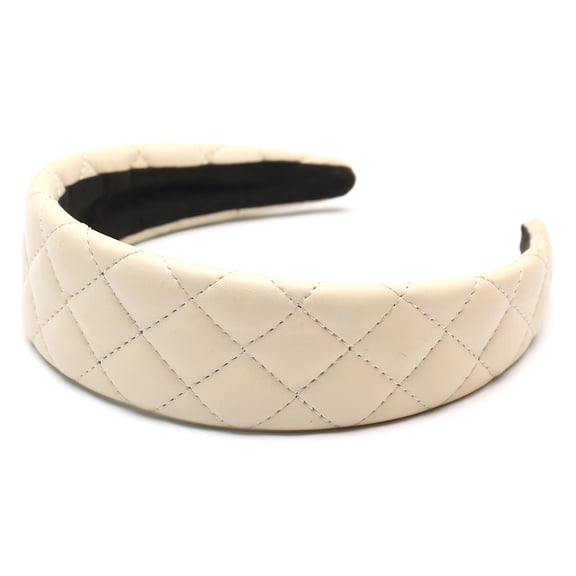 QinGoo Wide Headband for Women Leather Hairband Lady Hair Accessory 1 Count, Beige