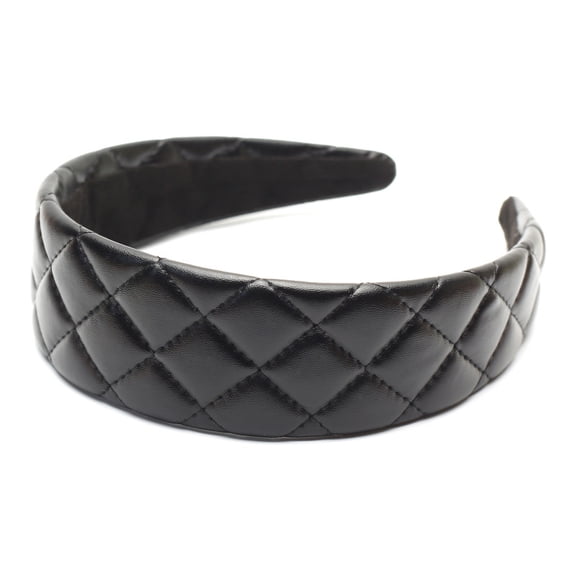 QinGoo Wide Headband for Women Leather Hairband Lady Hair Accessory 1 Count, Black