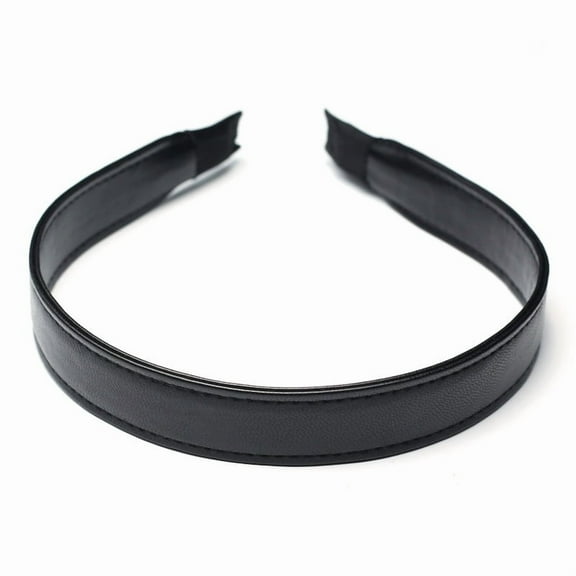 QinGoo Leather Headband for Women Thin Hairband Comfortable Hair Accessory 1 Count, Black