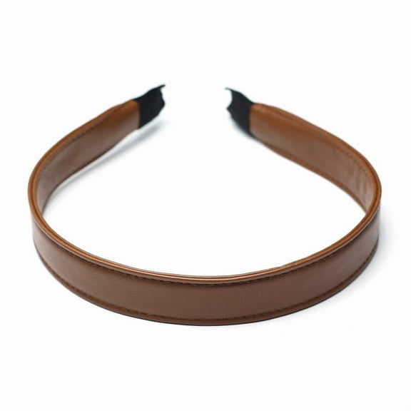 QinGoo Leather Headband for Women Thin Hairband Comfortable Hair Accessory 1 Count, Coffee