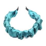 QinGoo Satin Headband for Women Comfortable Hairband Adult Hair Accessory, 1 Count, Peacock Green