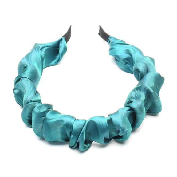 QinGoo Satin Headband for Women Comfortable Hairband Adult Hair Accessory, 1 Count, Peacock Green