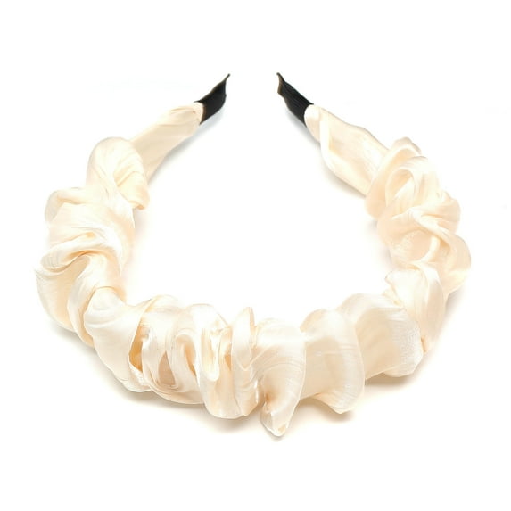 QinGoo Satin Headband for Women Comfortable Hairband Adult Hair Accessory, 1 Count, Cream