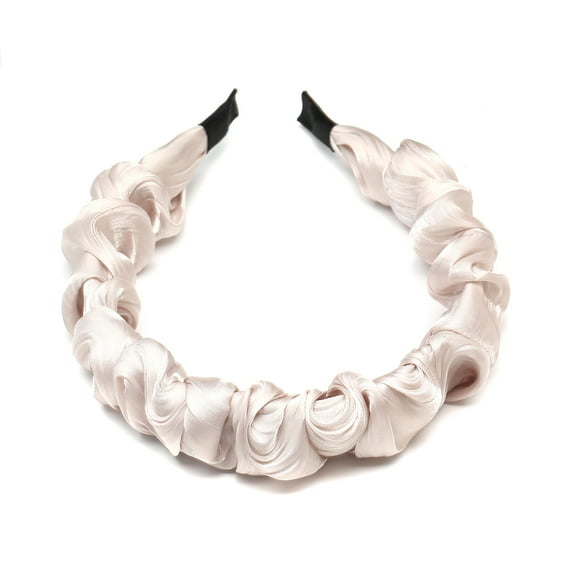QinGoo Satin Headband for Women Comfortable Hairband Adult Hair Accessory, 1 Count, Pearl White