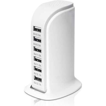 QinYing 6-Port USB Wall Charger Desktop Charging Station Quick Charge 2.1,Compatible with Phones,Tablets Smartphones and More