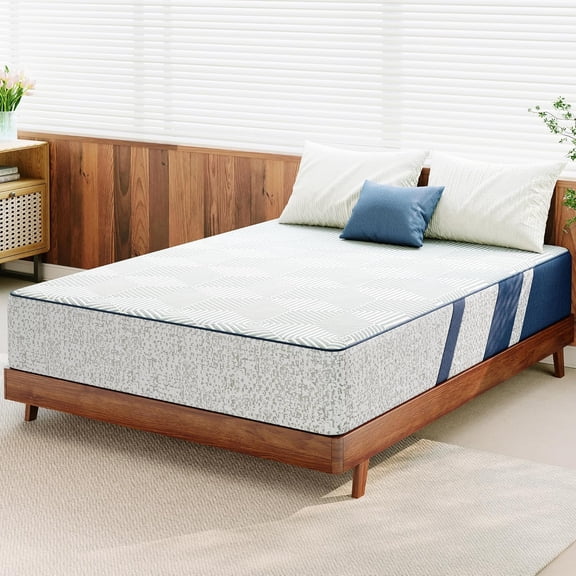 QinZhisheng E-commerce 12 Inch Queen Size Mattress, Gel Memory Foam Mattress Queen Size, Patchwork Design, Medium Feel, Pressure Relief, Spine Protection, CertiPUR-US