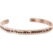Qina C. The Future Belongs to Those Who Believe in The Beauty of Their Dreams Adjustable Cuff Bracelet Wristband Bangle