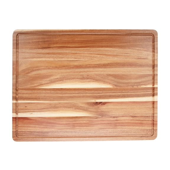 QinaQin 1.5-Inch Thick Cutting Board, Double-Sided Wood Kitchen Cutting Board, Cheese Deli Board, with Side Handles and Drain Channels