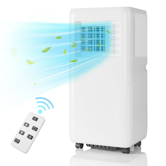 QinaQin 10,000 BTU Portable Air Conditioner, 3 in 1 Standing AC Unit with Fan/Dehumidifier/Cools, 24H Timer, Remote Control, for Home/Kitchen/Office