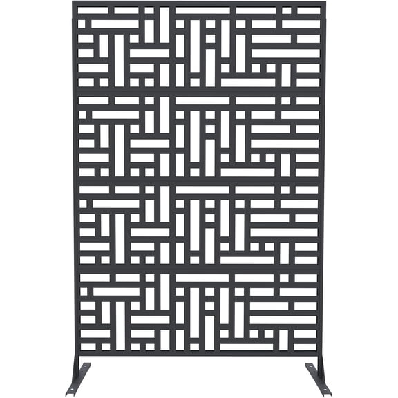 QinaQin 1PC Metal Privacy Screen Outdoor,Freestanding Decorative Room Divider with Rust-Resistant Powder Coating,Geometric
