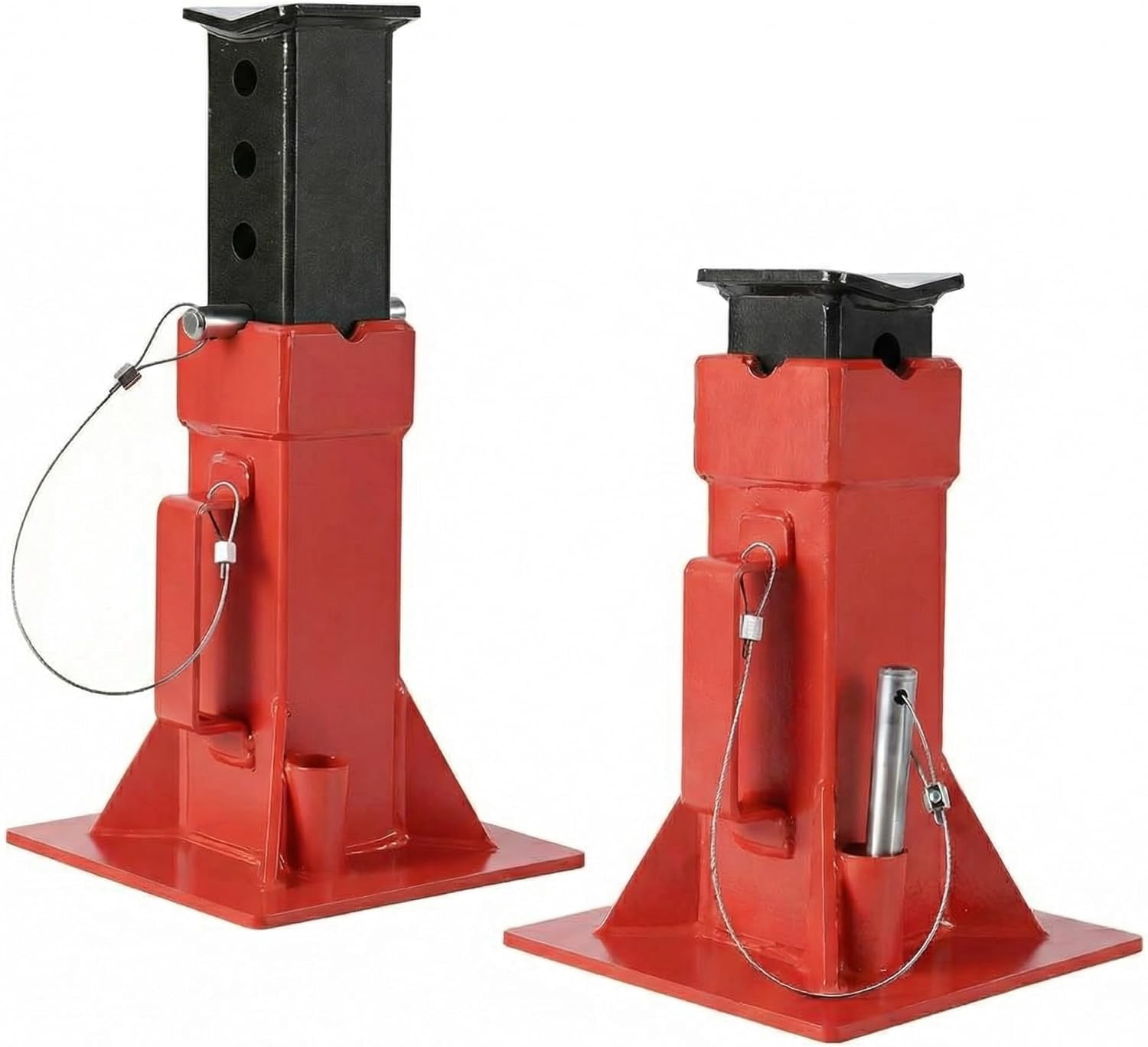 QinaQin 2 PC 12 Ton Pin Type Car Jack Stands,Professional Heavy Duty Pin-Style Supports with Quick-Release Locking for Trucks,RVs,Red