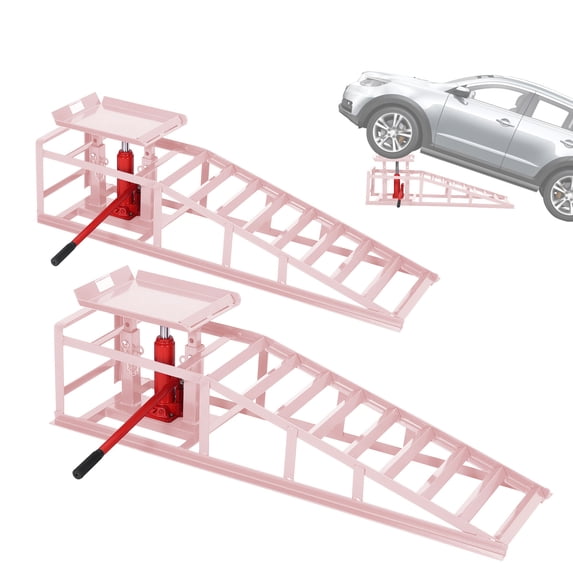 QinaQin 2-Pack 5-Ton 11060 Lb Hydraulic Car Ramp - Heavy-Duty Vehicle Lifting Ramp, Suitable for Oil Changes and Garage Repairs, Portable Car Repair Ramp, Suitable for Home Garages