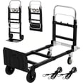 thumbnail image 1 of QinaQin 2-in-1 Convertible Hand Truck -Folding Dolly with Elastic Straps - Carbon Steel Moving Cart & Platform Truck for Home,Warehouse,Black, 1 of 7