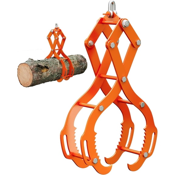 QinaQin 28 In Log Grabber,4 Claw Log Lifting Tongs,Skidding Log Lifting Tongs Timber,Heavy Dut 3300 Lbs CapacitySolid Steel Swivel Dragging Steel Tongs,Orange