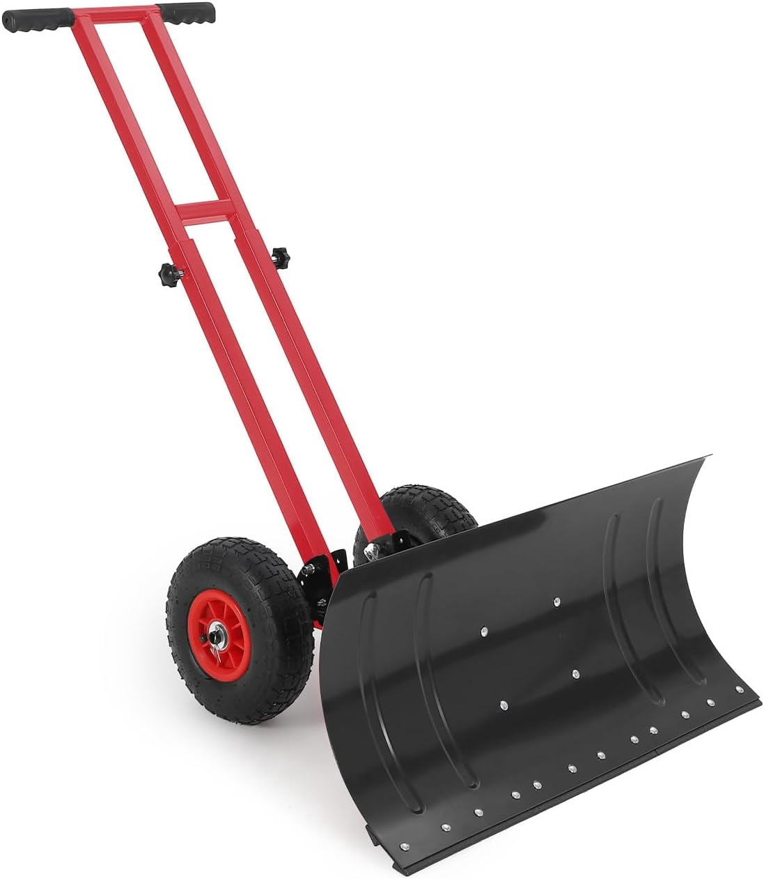QinaQin 29"x14" Heavy-Duty Snow Shovel with Wheels,Rolling Snow Pusher