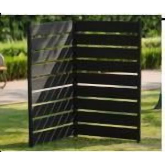 QinaQin 2PC Outdoor Privacy Screen,No-Dig Fence, Aluminum Frame & Horizontal Vinyl Wall for AC Unit, Trash Can Enclosure, Patio and Backyard