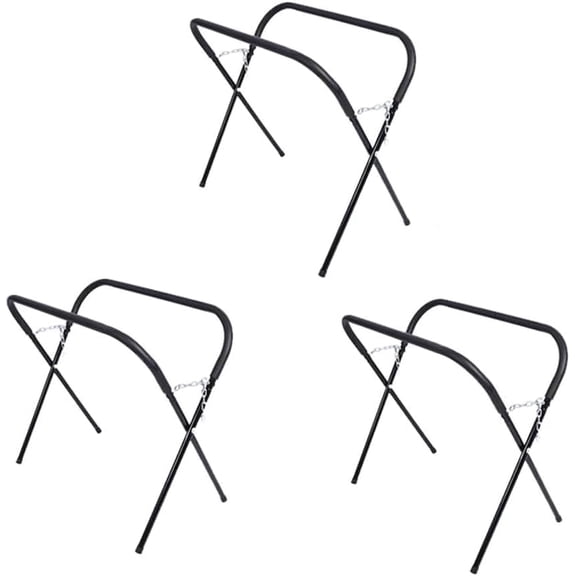 QinaQin 3 PC Folding Work Stand,Portable Work Bench with Chain & Hook,Auto Body Repair Tools,750 Lbs Capacity,Adjustable Auto Repair Bench,Black