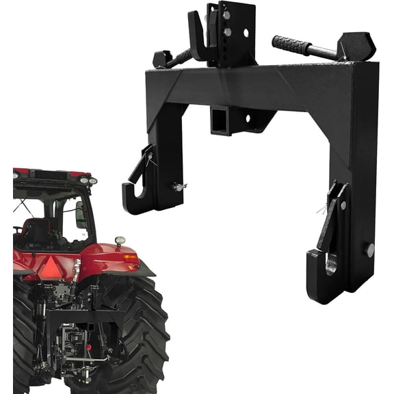 QinaQin 3 Point Quick Hitch with 2" Hitch Receiver,3000LBS Lifting & Towing Capacity,Pin Hooks,Black