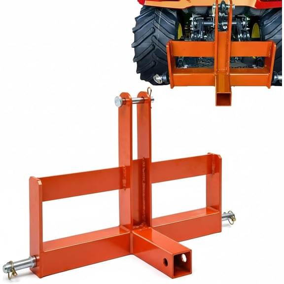 QinaQin 3-Point Trailer Hitch,Quick-Change Heavy-Duty Stainless Steel Hitch with Suitcase Weight Bracket for Farming,Hauling,and Towing,Orange