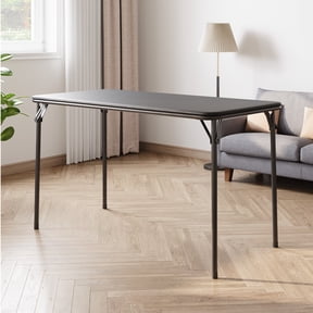 QinaQin 4 Ft Folding Table for Indoor Outdoor Use, Portable Card Table with Locking Metal Legs for Picnic or Party