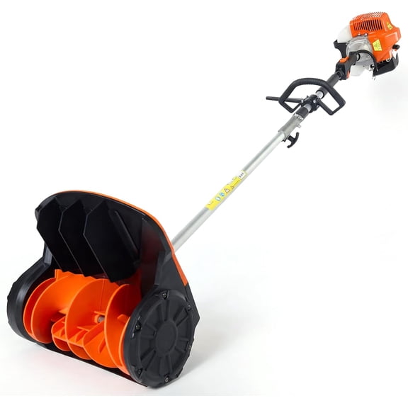 QinaQin 43CC 2-Stroke Gas Powered Snow Shovel,Snow Thrower with 10-Inch Adjustable Directional Plate,Cordless Hand Held Snow Blower,Orange