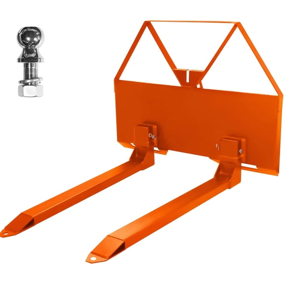 QinaQin 46Inch Pallet Forks for Skid Steer,Universal Quick Attach Fork Attachment,2600LBS Capacity Steel Construction for Farm,Construction,Orange
