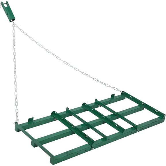 QinaQin 4FT Heavy Duty Drag Harrow for ATV/UTV/Tractor/Mower,Adjustable Bars,Driveway Grader & Landscape Rake for Lawn Leveling,Green