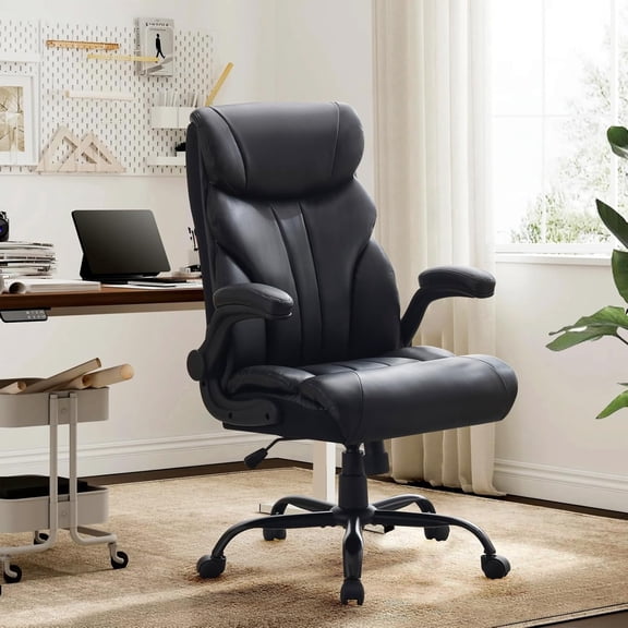 QinaQin 500 Lb Load Capacity Office Chair with Footrest - Ergonomic Executive-Grade Leather Computer Chair, 90-155° Adjustable Tilt and Swivel Gaming Chair with Lumbar Support