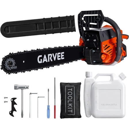 QinaQin 52cc Gas Powered Chainsaw,2-Stroke Engine with Quick Start & Ergonomic Non-Slip Handle for Efficient Wood Cutting,Orange