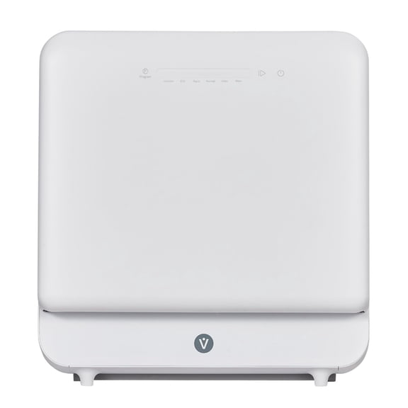 QinaQin 5L Manual Water Tank Portable Mini Dishwasher,162℉ High-Temp & 6Programs Dishwashers Countertop,White