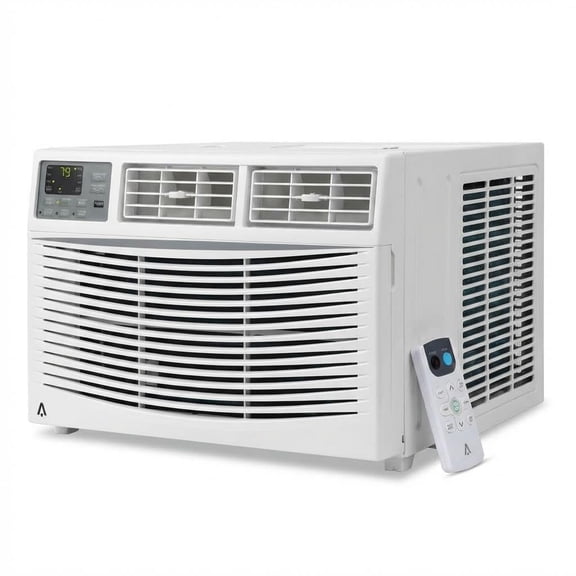 QinaQin 8000 BTU Window Air Conditioner Unit with Remote Control, Cools Rooms Up to 350 Sq ft, 3 Cooling & Fan Speeds Quiet Operation, Digital Display, Easy Install Kit, for Bedroom, Office