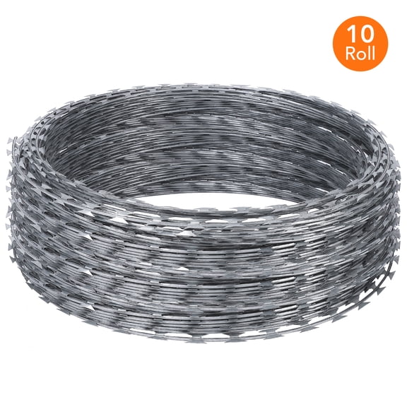 QinaQin Barbed Wire, 5 Rolls Of Barbed Wire, 50 Feet Per Roll, Galvanized Barbed Wire for Gardens
