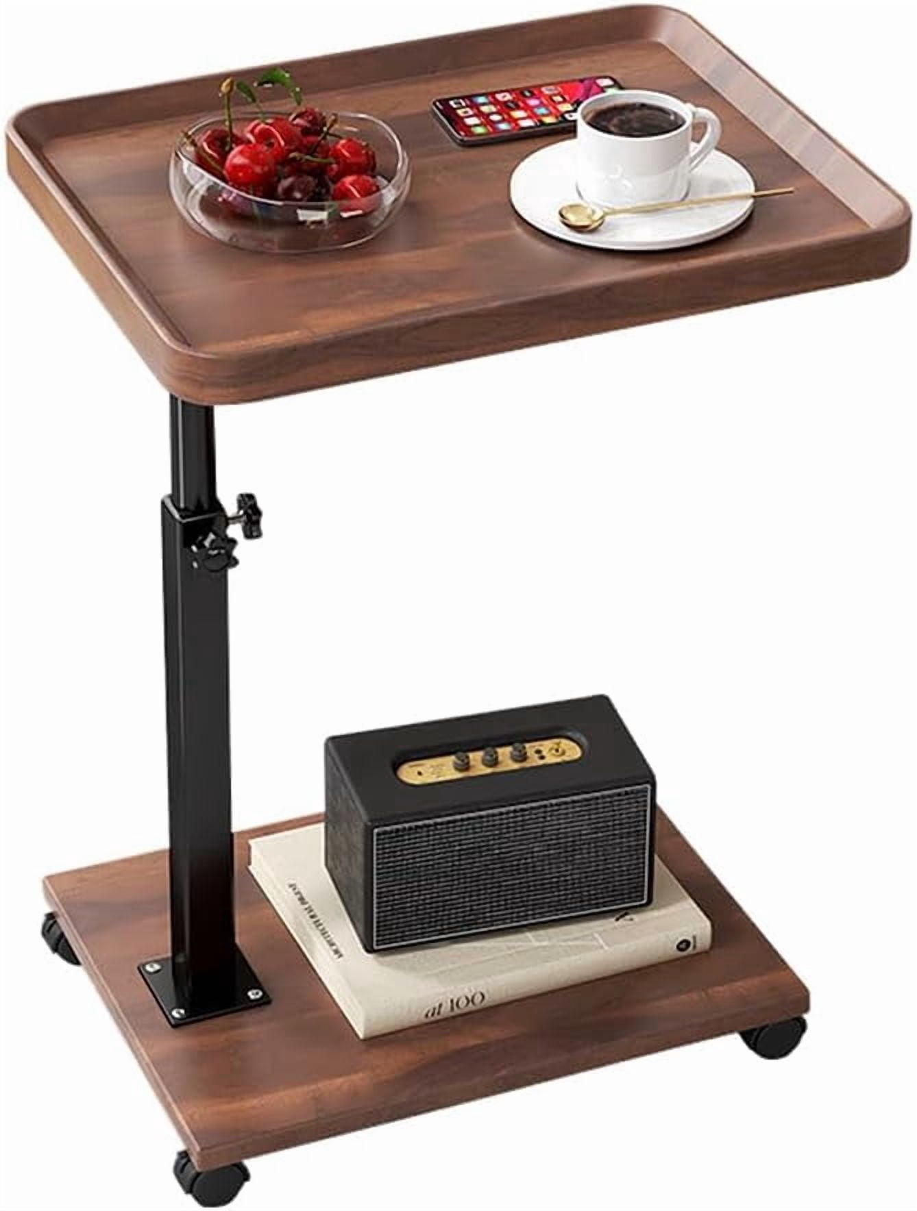 QinaQin C Table End Table Adjustable Height,360°Swivel TV Tray Tables ...