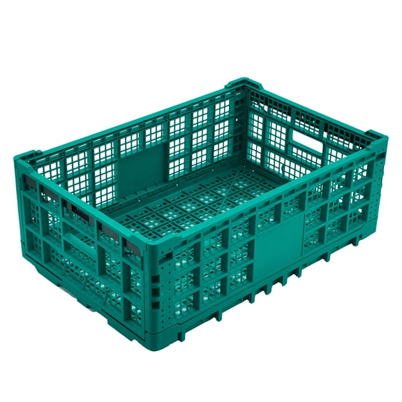 QinaQin Collapsible Storage Crates, 52 Liter Heavy Duty Foldable Plastic Crates , Storage Baskets and Bins 23.6" L x 15.7" W x 8.6" H Stackable Dairy Milk Crates for Office, Home,