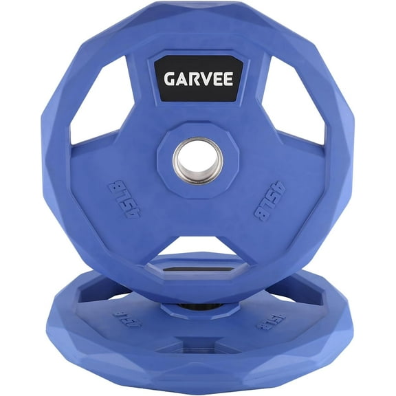 QinaQin Color Rubber Coated Weight Plates,Cast Iron Weight Plates for Weightlifting,Home Gym,Blue