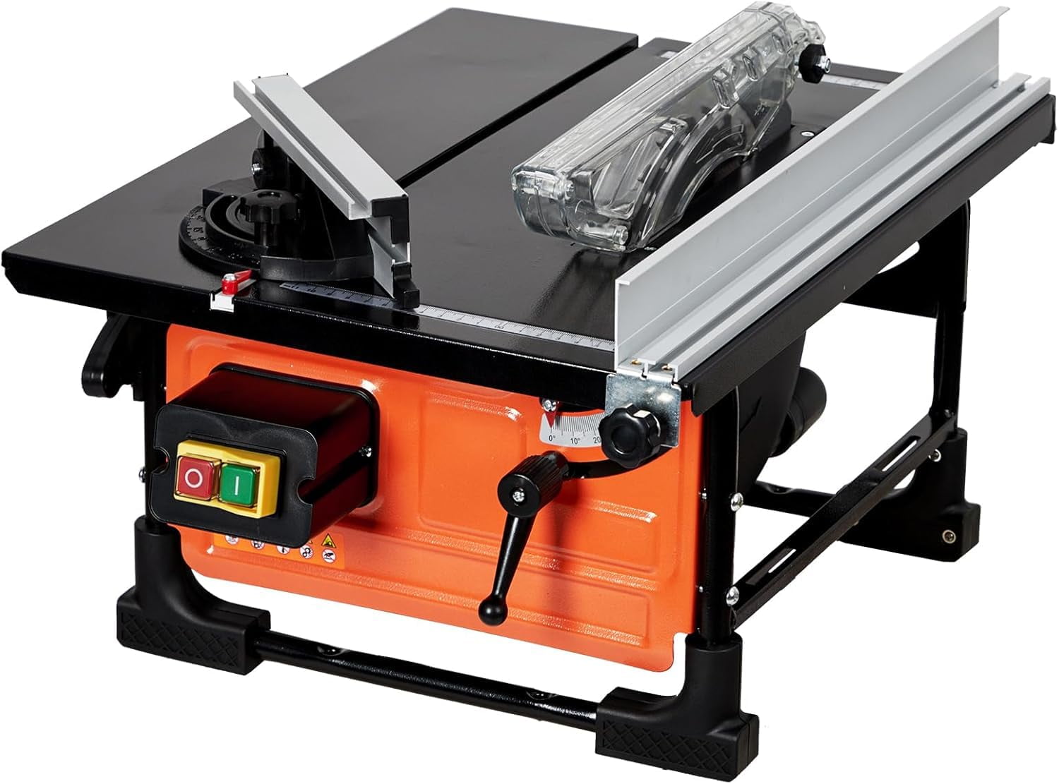 QinaQin Compact 8-Inch Table Saw, 6.7 Amp Motor, 3576 Rpm, 24-Tooth Saw Blade, Portable Design with Sliding Miter Gauge, Suitable for Woodworking and Furniture Making