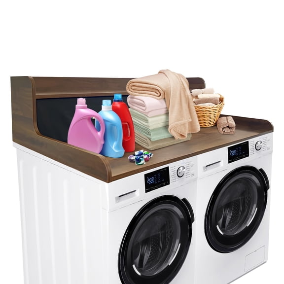 QinaQin Double-Layer Washer and Dryer Countertop with 2.75-Inch Edge Guards, Spacious Washbasin Surface for Easy Folding Of Clothes, and Convenient Laundry Room Storage