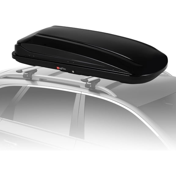 QinaQin Hard Shell Rooftop Cargo Box for Cars, SUVs, Trucks - Waterproof, Dual-Sided Opening, Lockable, Tool-Free Installation,Black-500L