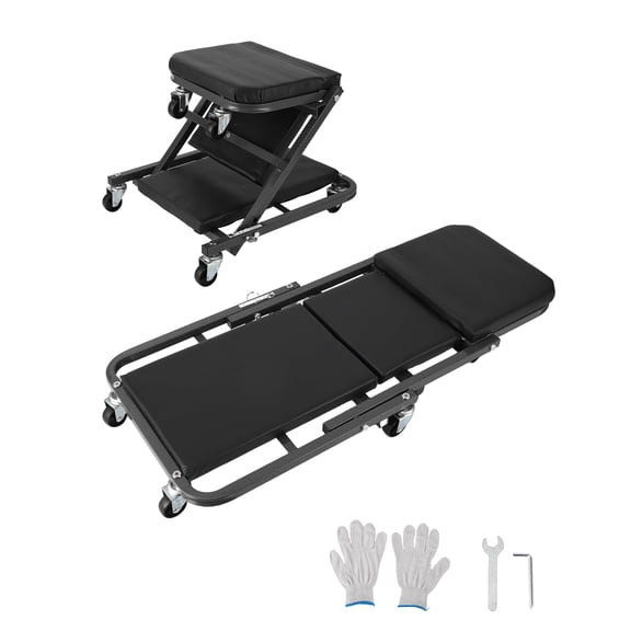 QinaQin Heavy-Duty 36-Inch Garage Crawler Bench with Foldable z-Shaped Seat, Comfortable Cushion, and Swivel Casters
