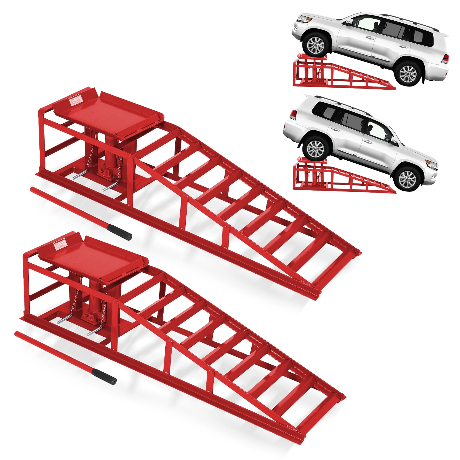 Steel Service Ramps QinaQin Hydraulic Car Ramps Set of 2, 5 Ton Heavy Duty Steel Service ...