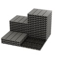 thumbnail image 1 of QinaQin Interlocking Patio Deck Tiles, 12-Inch x 12-Inch Composite Plastic Deck Tiles, 4-Strip Waterproof Outdoor Floor Tiles, Suitable for Balconies, Porches, Poolside, and Backyards, 1 of 8