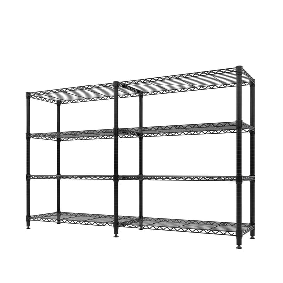 QinaQin Metal Shelving Unit, Heavy-Duty Wire Mesh Shelving Unit, l-Shaped Storage Rack with Adjustable Shelves, Suitable for Homes, Pantry and Warehouses