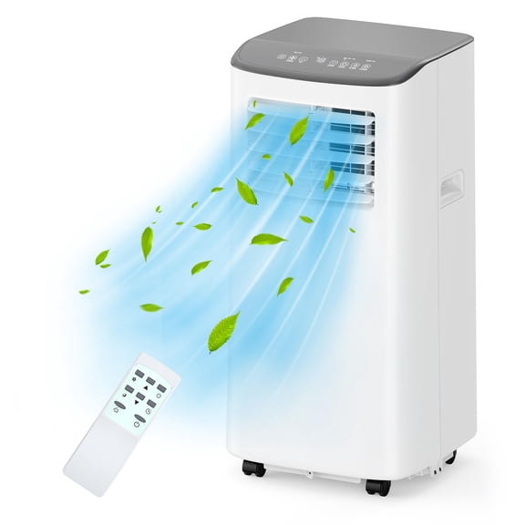 QinaQin Portable Air Conditioner, 8000BTU 3-In-1 AC Unit with Cooling & Fan & Dehumidifier Function, Up to 350 Sq.Ft, Remote Control & 24H Timer, for Bedroom, Office and Living Room