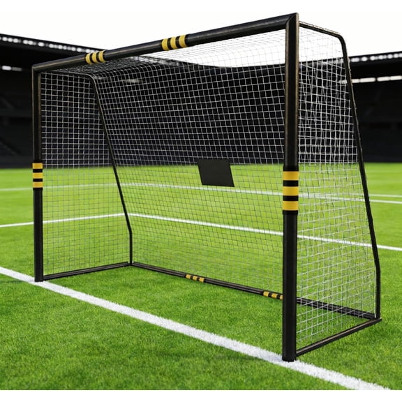 QinaQin Professional Soccer Goalposts - Highly Weather-Resistant, Foam-Lined - Outdoor Design - with Fine Mesh - Suitable for Children and Adults - High-Quality Goal Wall