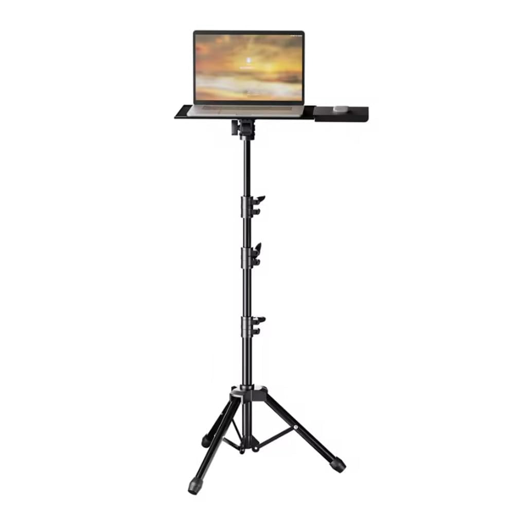 QinaQin Projector Stand, Tripod, Laptop Stand, Height Adjustable, Suitable for 26 To 63-Inch Laptops, Wheeled Laptop Trolley, with Phone Holder, Floor Stand, Suitable for Sofa and Outdoor Movie Use