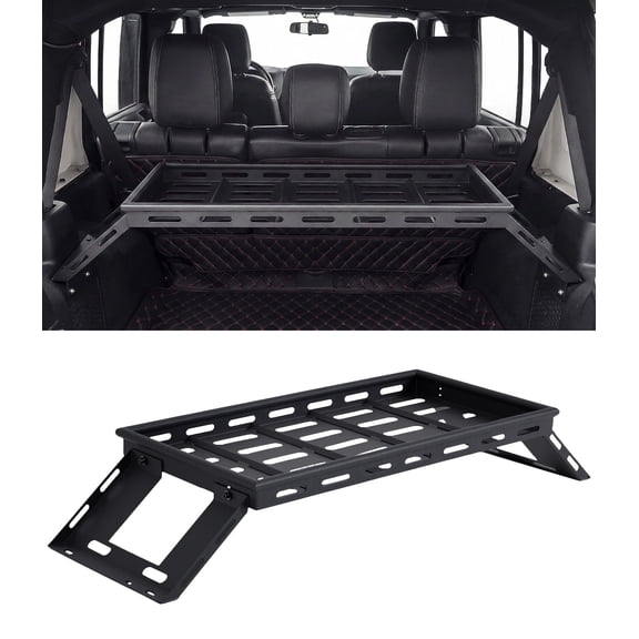 QinaQin Rear Cargo Rack for 2007-2018 Jee-p Wrangler JK Unlimited 4 Door, Heavy Duty Steel Storage Rack for Travel Gear