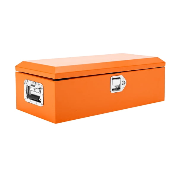 QinaQin Steel Truck Bed Toolbox, Diamond Plate Metal Storage Box with Lock and Side Handle for Pickup, Trailer and RV